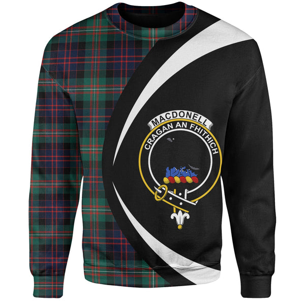 MacDonell of Glengarry Modern Clan Badge Tartan Sweatshirt Circle Style Personalized