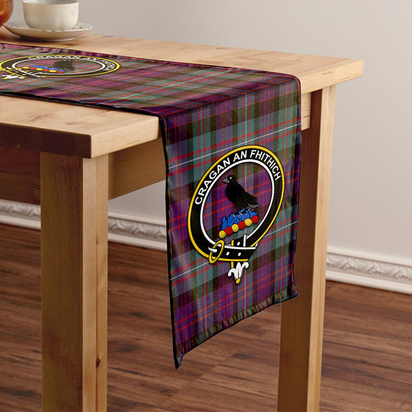 MacDonell of Glengarry Weathered Clan Badge Tartan Table Runner