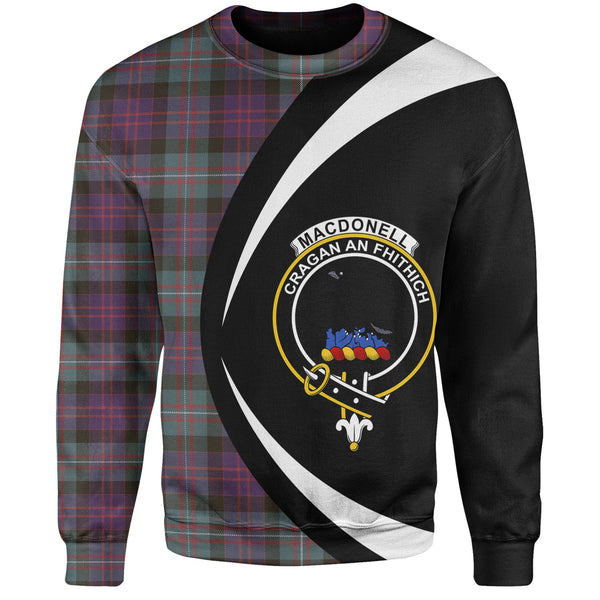 MacDonell of Glengarry Weathered Clan Badge Tartan Sweatshirt Circle Style Personalized