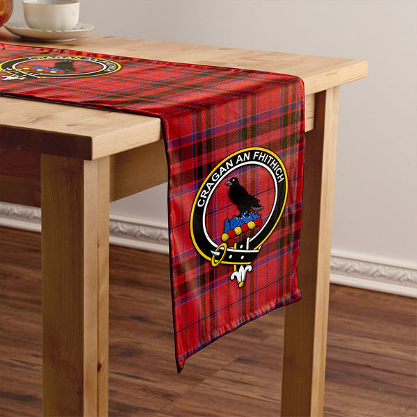 MacDonell of Keppoch Weathered Clan Badge Tartan Table Runner