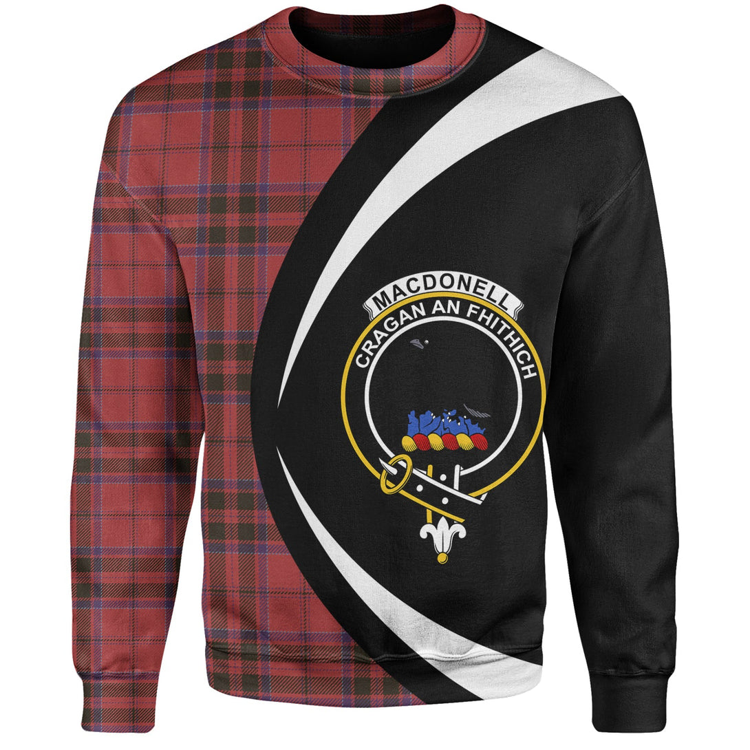 MacDonell of Keppoch Weathered Clan Badge Tartan Sweatshirt Circle Style Personalized