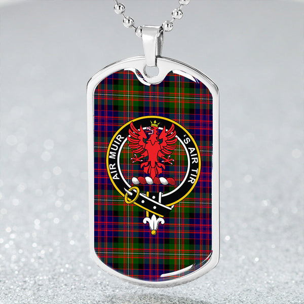 MacDonnell Clan Badge Classic Tartan Dog Tag Necklace