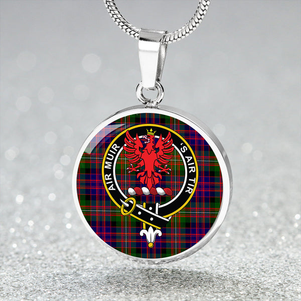 MacDonnell Clan Badge Tartan Classic Circle Necklace