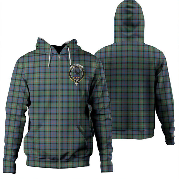 MacDonnell of Glengarry Ancient Tartan Classic Crest Zipper Hoodie