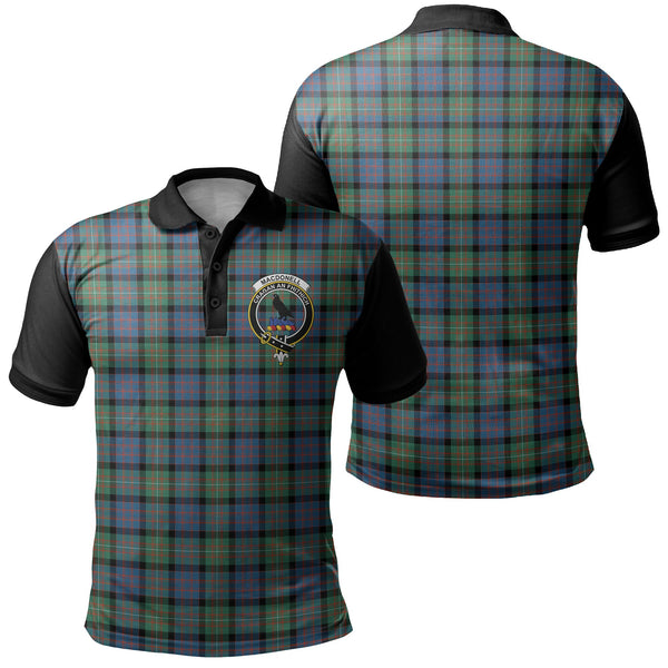 MacDonnell of Glengarry Ancient Tartan Crest Polo Shirt Black Neck 1 Style