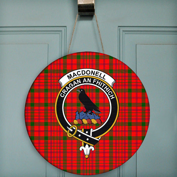 MacDonnell of Keppoch Modern Tartan Classic Crest Round Wooden Sign