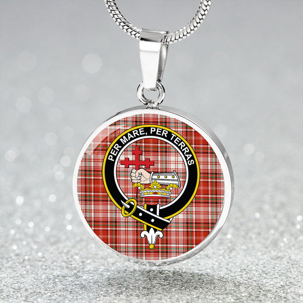 MacDougal Dress Ancient Clan Badge Tartan Classic Circle Necklace