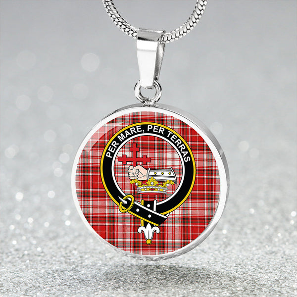 MacDougal Dress Modern Clan Badge Tartan Classic Circle Necklace