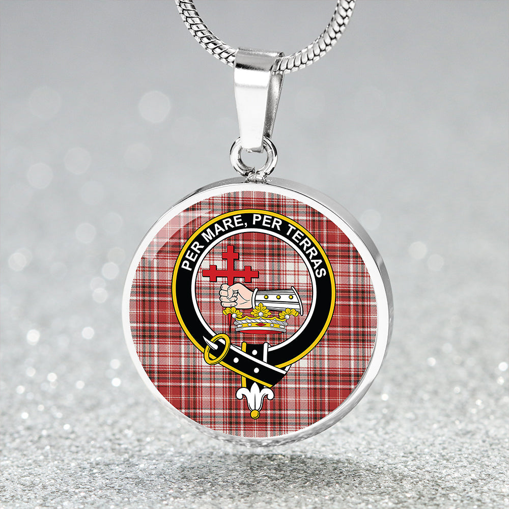 MacDougal Dress Weathered Clan Badge Tartan Classic Circle Necklace