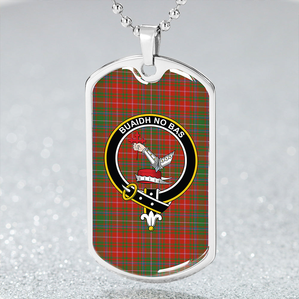 MacDougall Ancient Clan Badge Classic Tartan Dog Tag Necklace