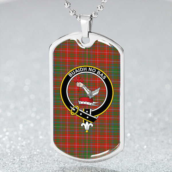 MacDougall Ancient Clan Badge Classic Tartan Dog Tag Necklace