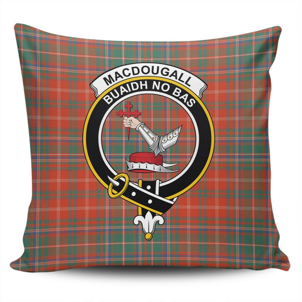 MacDougall Ancient Tartan Classic Crest Pillow Cover