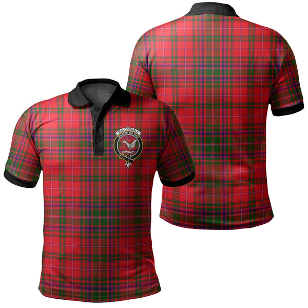 MacDougall Modern Tartan Crest Polo Shirt Black Neck 2 Style