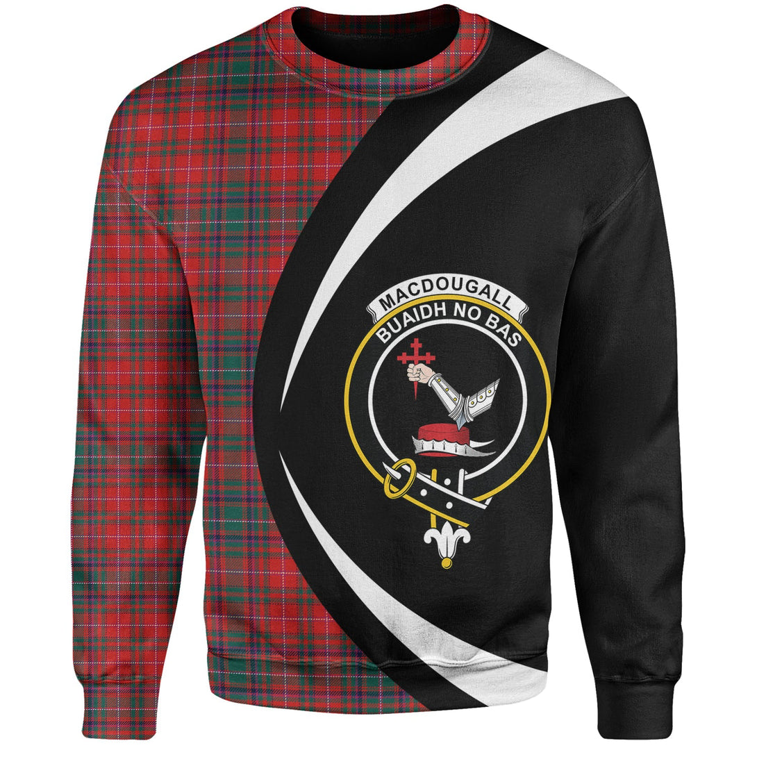 MacDougall Modern Clan Badge Tartan Sweatshirt Circle Style Personalized