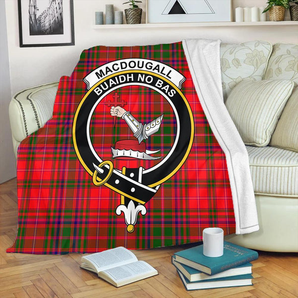 MacDougall Modern Tartan Crest Premium Blanket