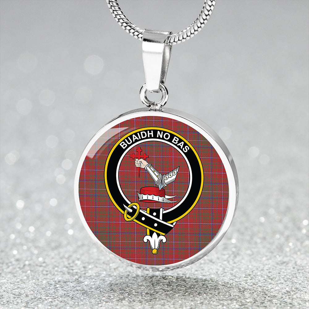 MacDougall Weathered Clan Badge Tartan Classic Circle Necklace