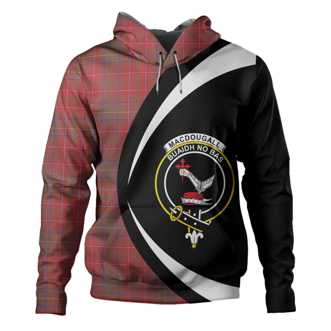 MacDougall Weathered Clan Badge Tartan Hoodie Circle Style