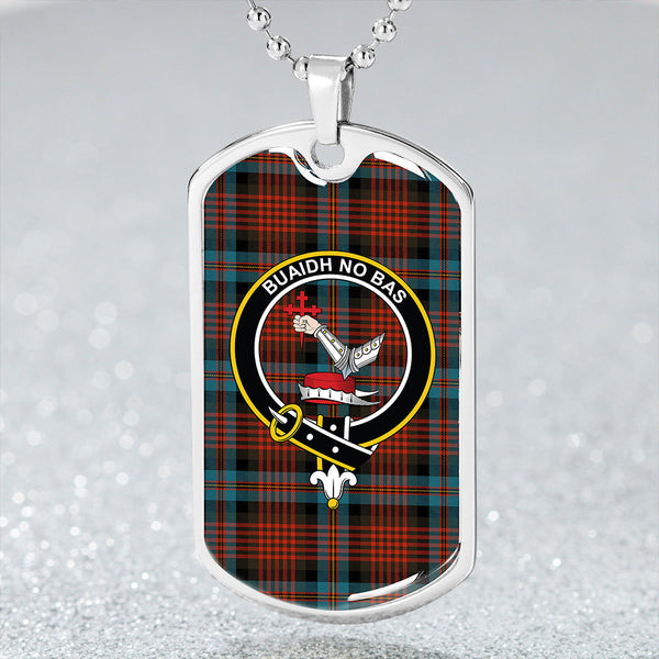 MacDougall William Ancient Clan Badge Classic Tartan Dog Tag Necklace