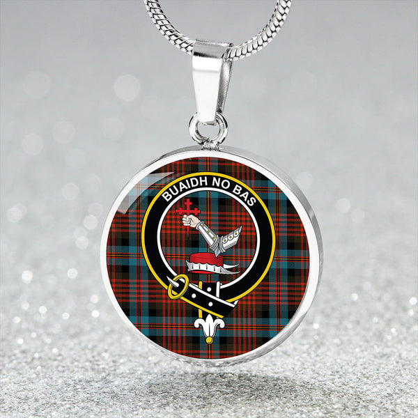 MacDougall William Ancient Clan Badge Tartan Classic Circle Necklace