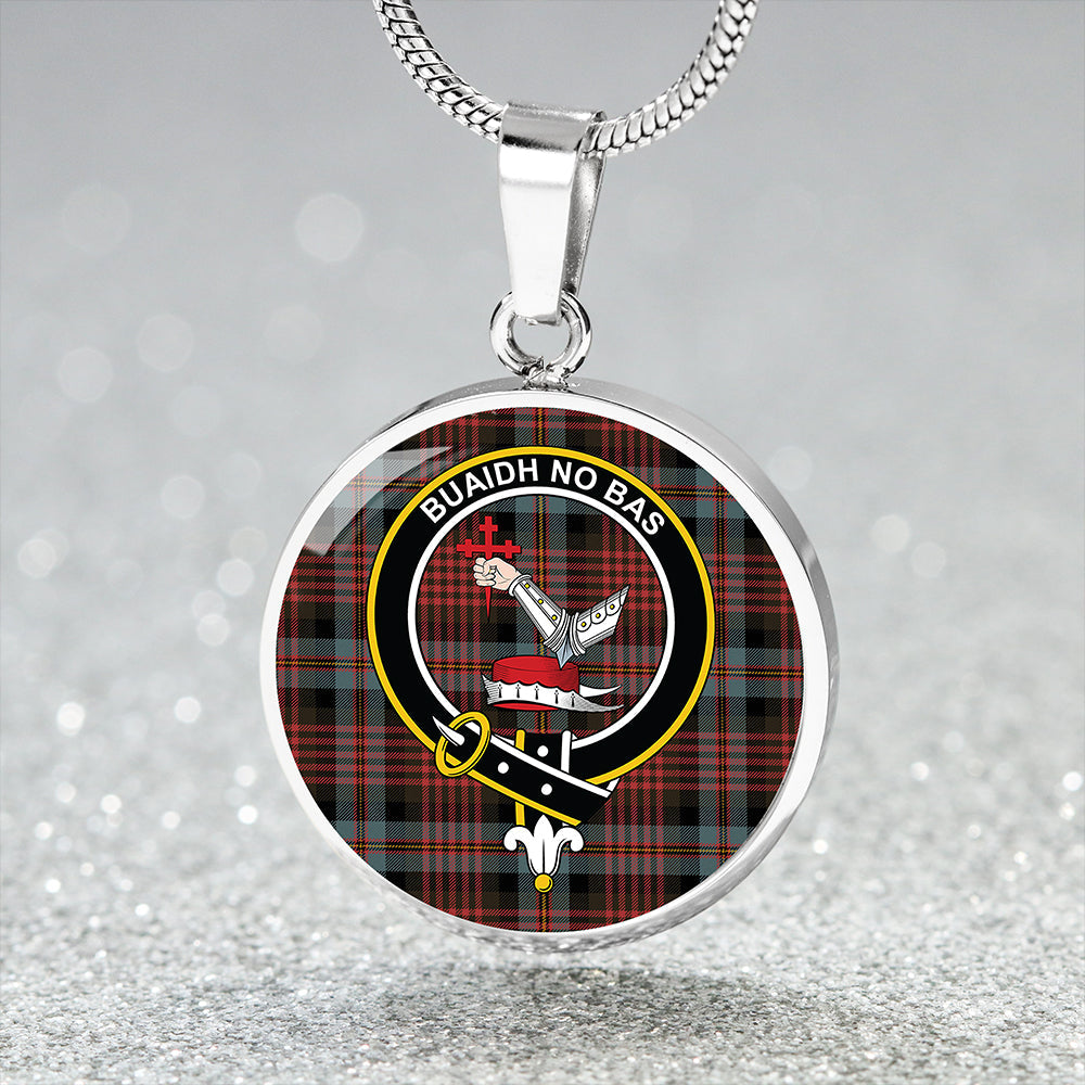 MacDougall William Weathered Clan Badge Tartan Classic Circle Necklace