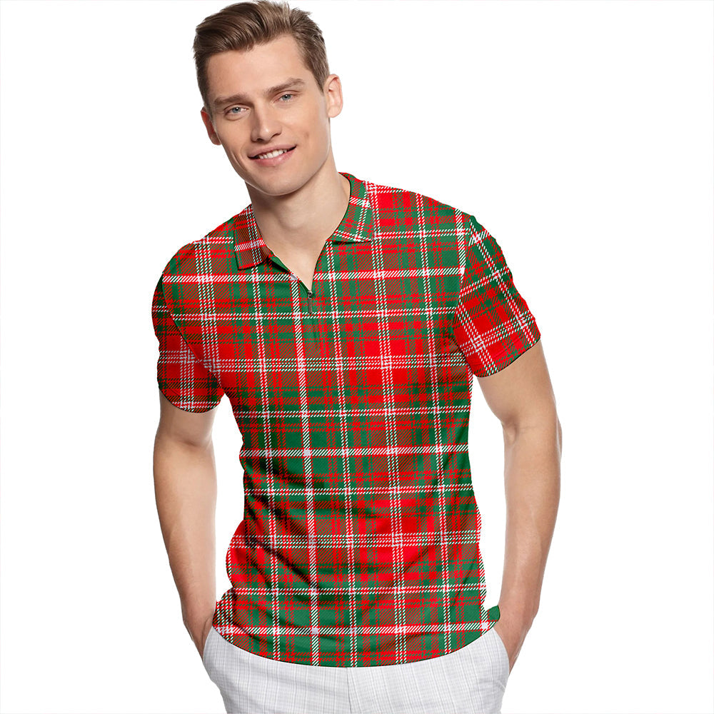 MacDougall #2 Modern Tartan Classic Lapel Zip Short Sleeve Polo