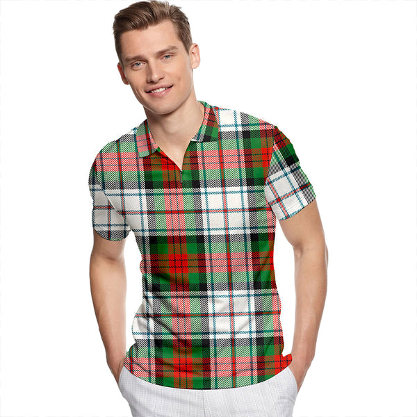 MacDuff Dress Ancient Tartan Classic Lapel Zip Short Sleeve Polo