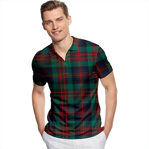 MacDuff Hunting Modern Tartan Classic Lapel Zip Short Sleeve Polo