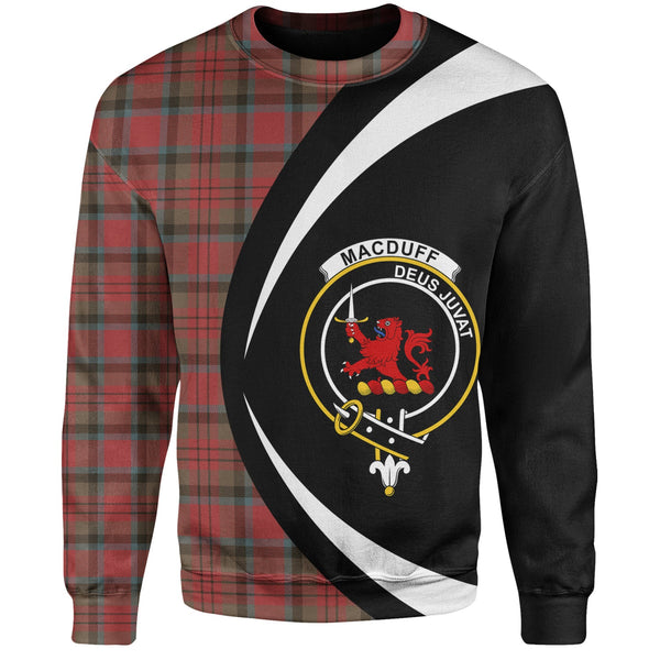 MacDuff Weathered Clan Badge Tartan Sweatshirt Circle Style Personalized