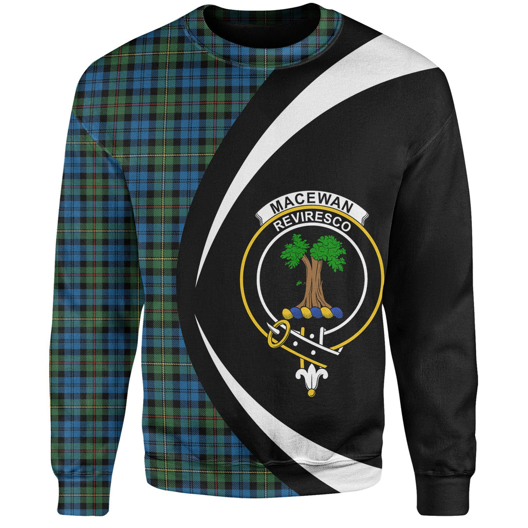 MacEwan Ancient Clan Badge Tartan Sweatshirt Circle Style Personalized