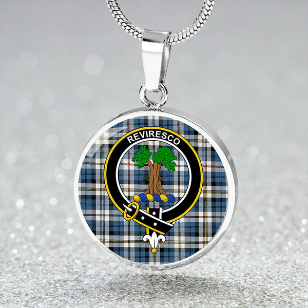 MacEwan Dress Arisaid Ancient Clan Badge Tartan Classic Circle Necklace