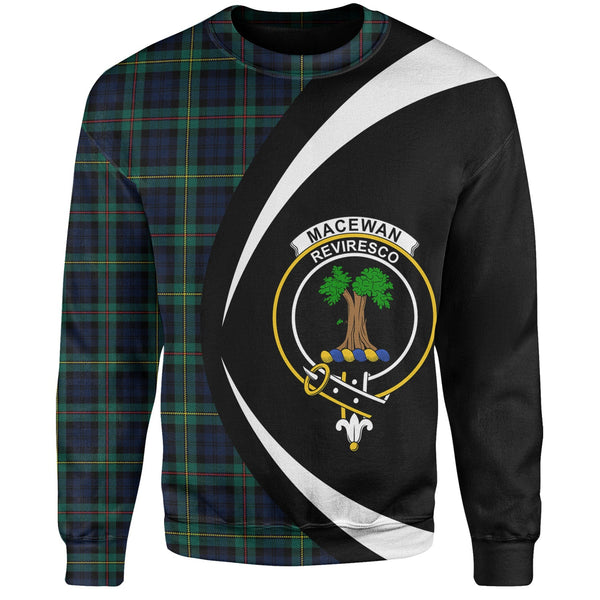 MacEwan Modern Clan Badge Tartan Sweatshirt Circle Style Personalized