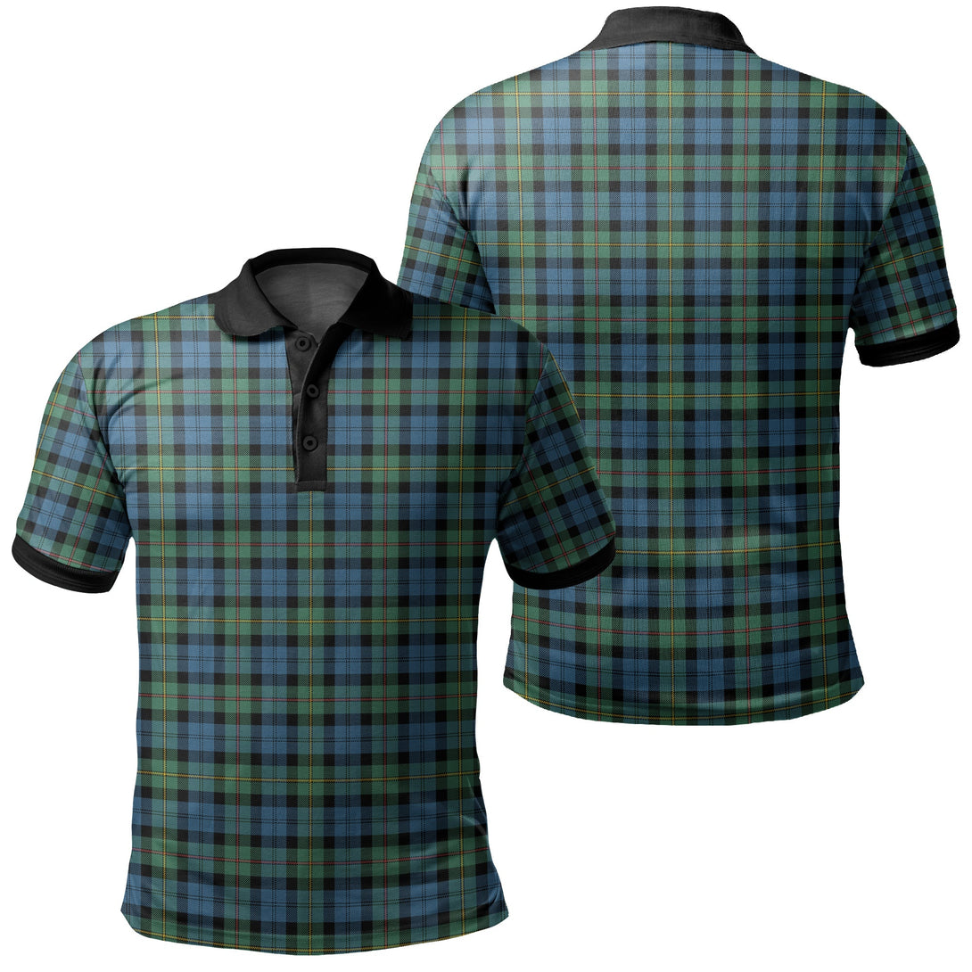 MacEwen Ancient Tartan Classic Polo Shirt Black Neck 2 Style