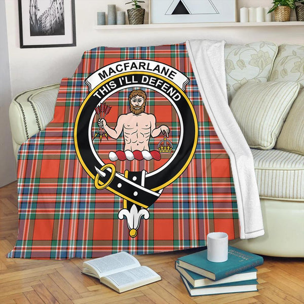 MacFarlane Ancient Tartan Crest Premium Blanket