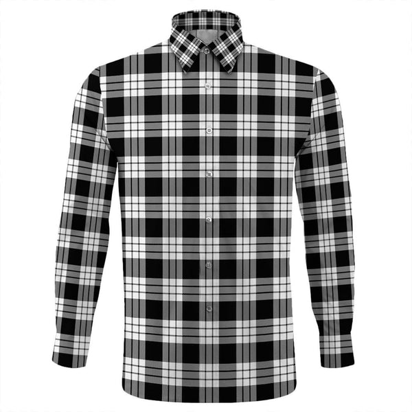 MacFarlane Black & White Ancient Tartan Classic Long Sleeve Button Shirt