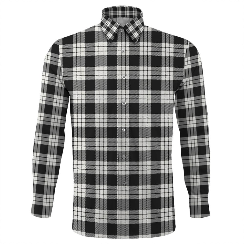 MacFarlane Black & White Tartan Classic Long Sleeve Button Shirt