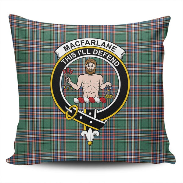 MacFarlane Hunting Ancient Tartan Classic Crest Pillow Cover