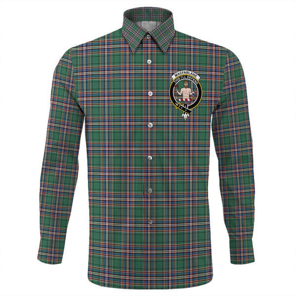 MacFarlane Hunting Ancient Tartan Classic Crest Long Sleeve Button Shirt