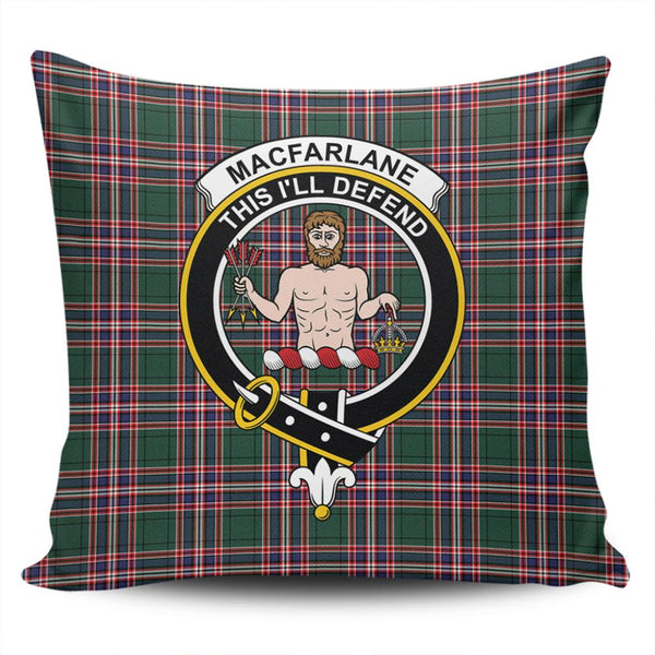 MacFarlane Hunting Modern Tartan Classic Crest Pillow Cover