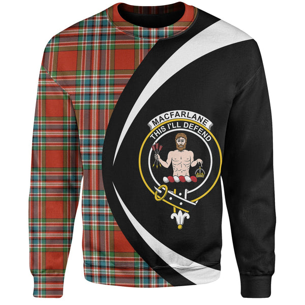 MacFarlane Red Ancient Clan Badge Tartan Sweatshirt Circle Style Personalized