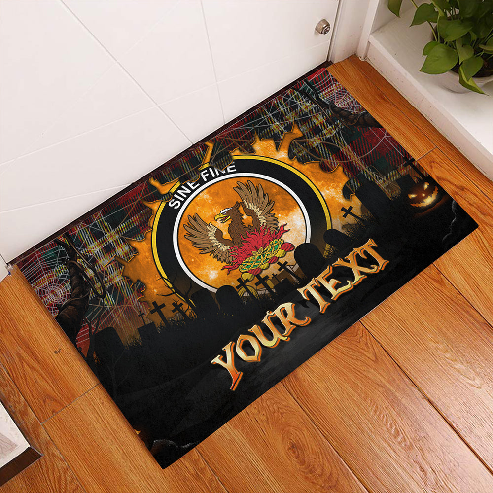 MacGill Modern Clan Badge Tartan Personalize Doormat Happy Halloween Style