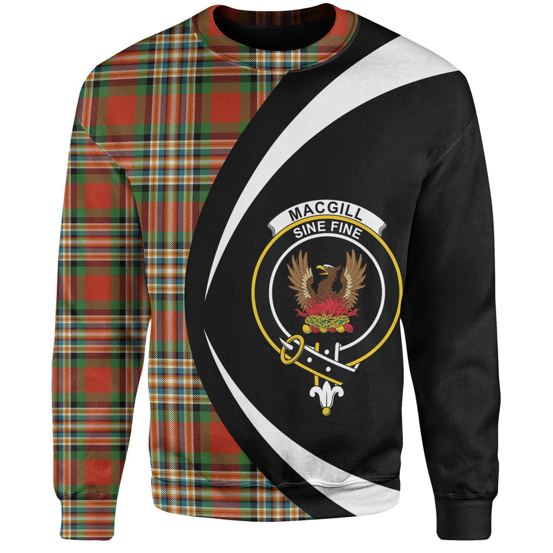 MacGill Ancient Clan Badge Tartan Sweatshirt Circle Style Personalized