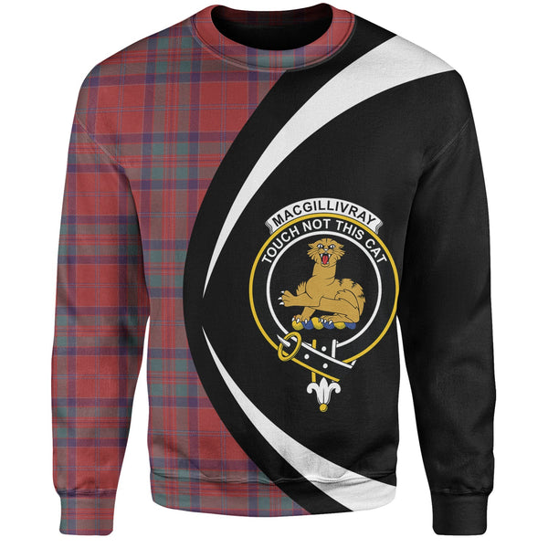 MacGillivray Weathered Clan Badge Tartan Sweatshirt Circle Style Personalized