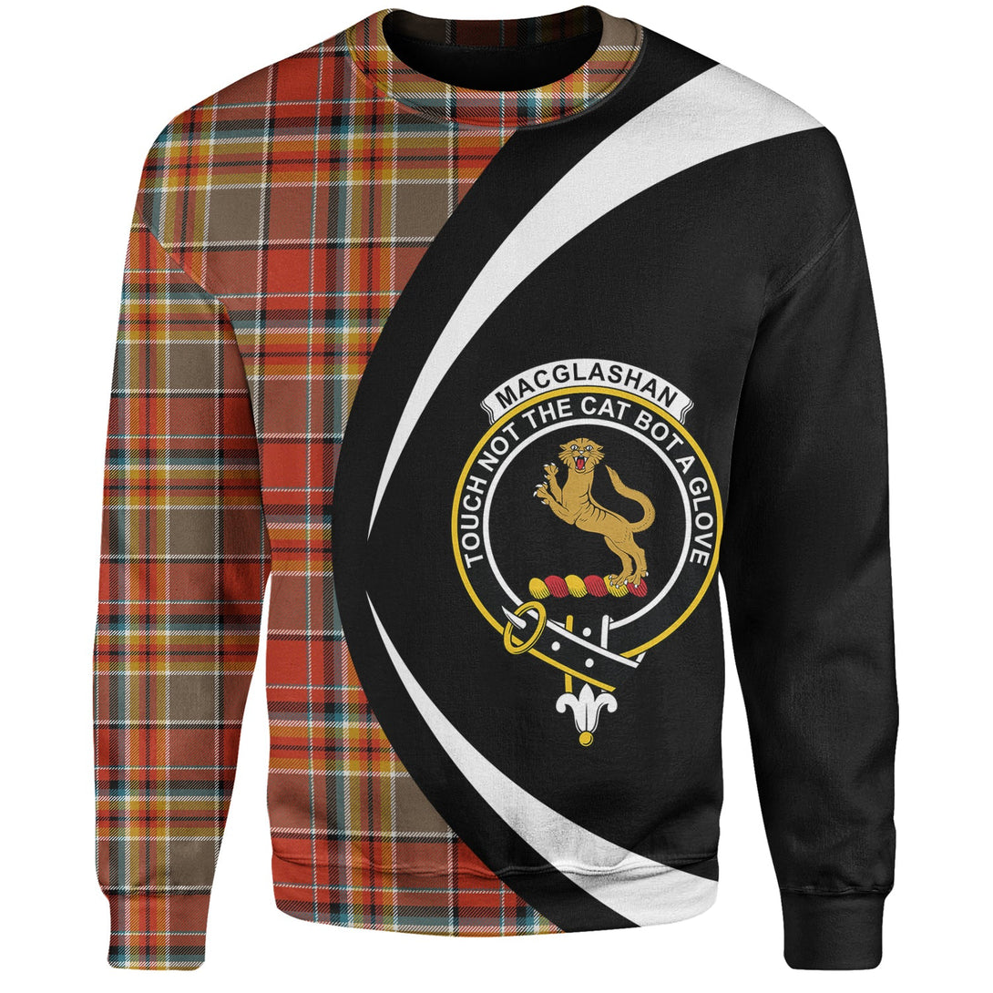 MacGlashan Ancient Clan Badge Tartan Sweatshirt Circle Style Personalized