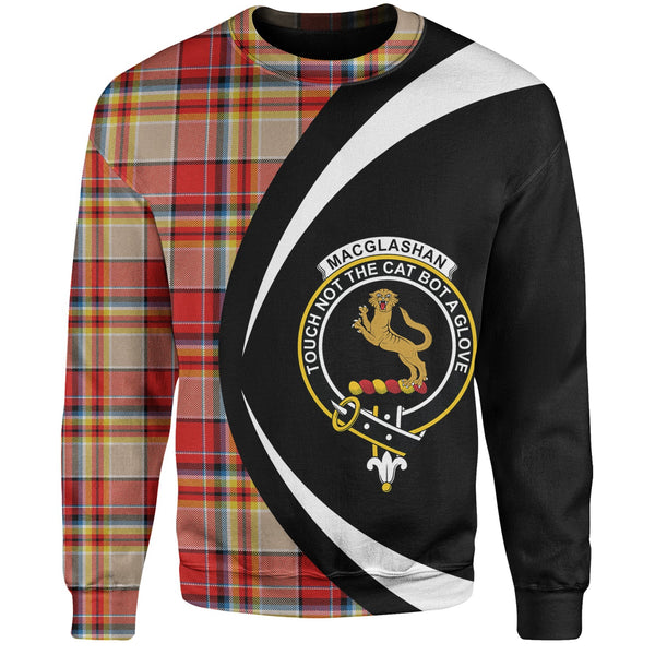 MacGlashan Modern Clan Badge Tartan Sweatshirt Circle Style Personalized