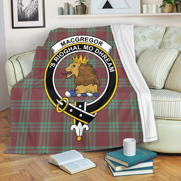 MacGregor Hunting Ancient Tartan Crest Premium Blanket