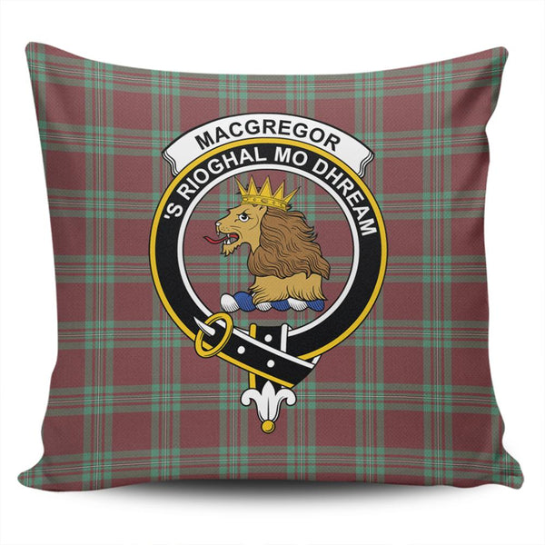 MacGregor Hunting Ancient Tartan Classic Crest Pillow Cover