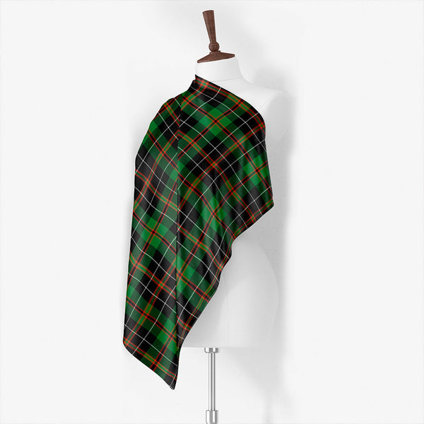 MacHardy Black Ancient Tartan Classic Silk Habotai Square Scarf