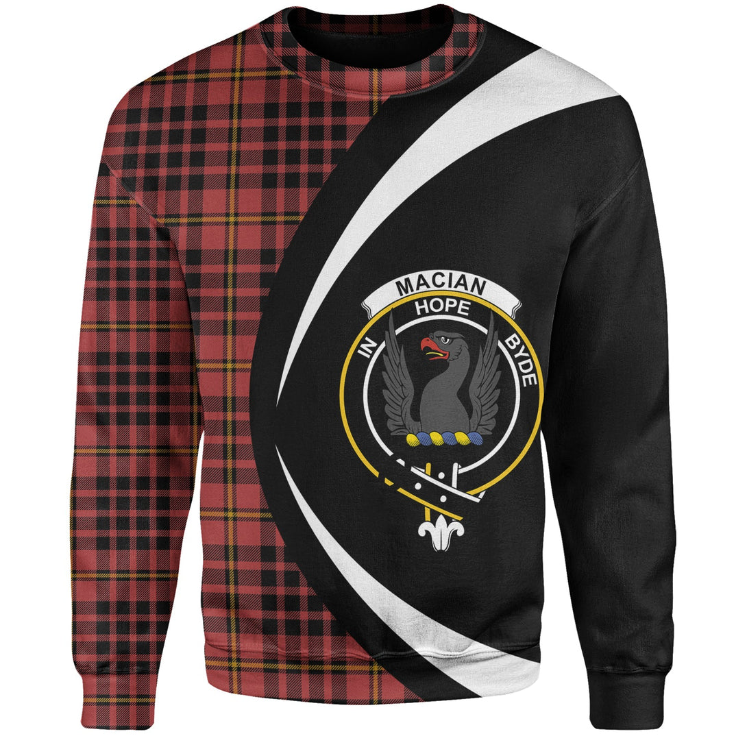 MacIan Ancient Clan Badge Tartan Sweatshirt Circle Style Personalized