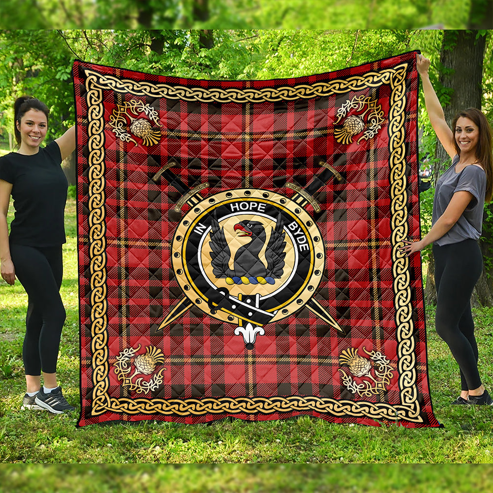 MacIan Weathered Clan Badge Tartan Premium Quilt Celtic Shield