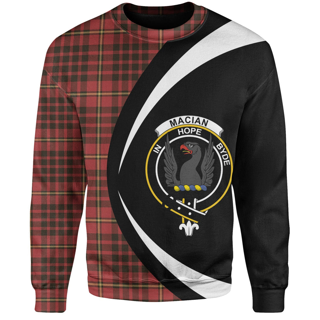 MacIan Weathered Clan Badge Tartan Sweatshirt Circle Style Personalized